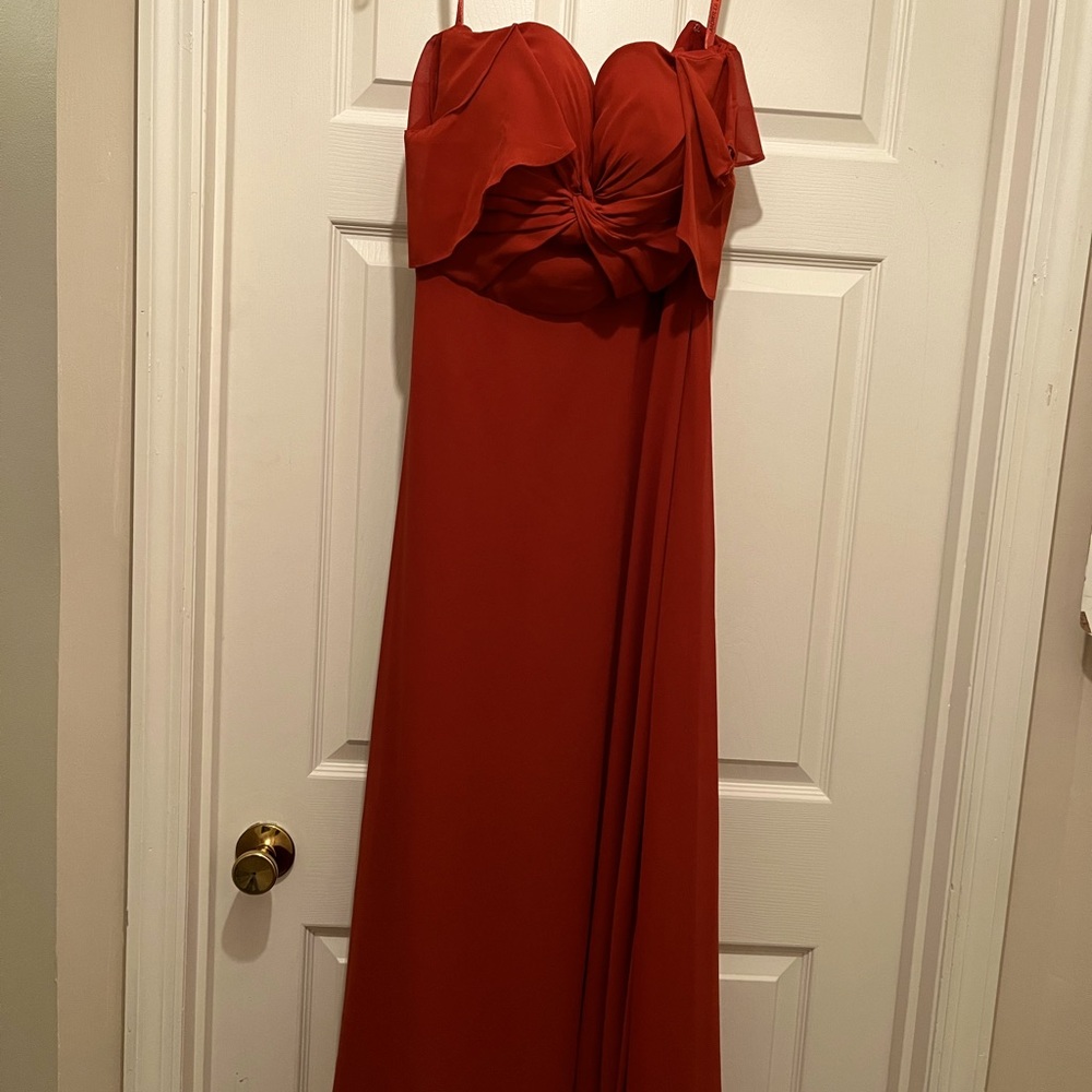 Mori Lee 21651 Off The Shoulder Bridesmaid Dress Cinnamon US 10